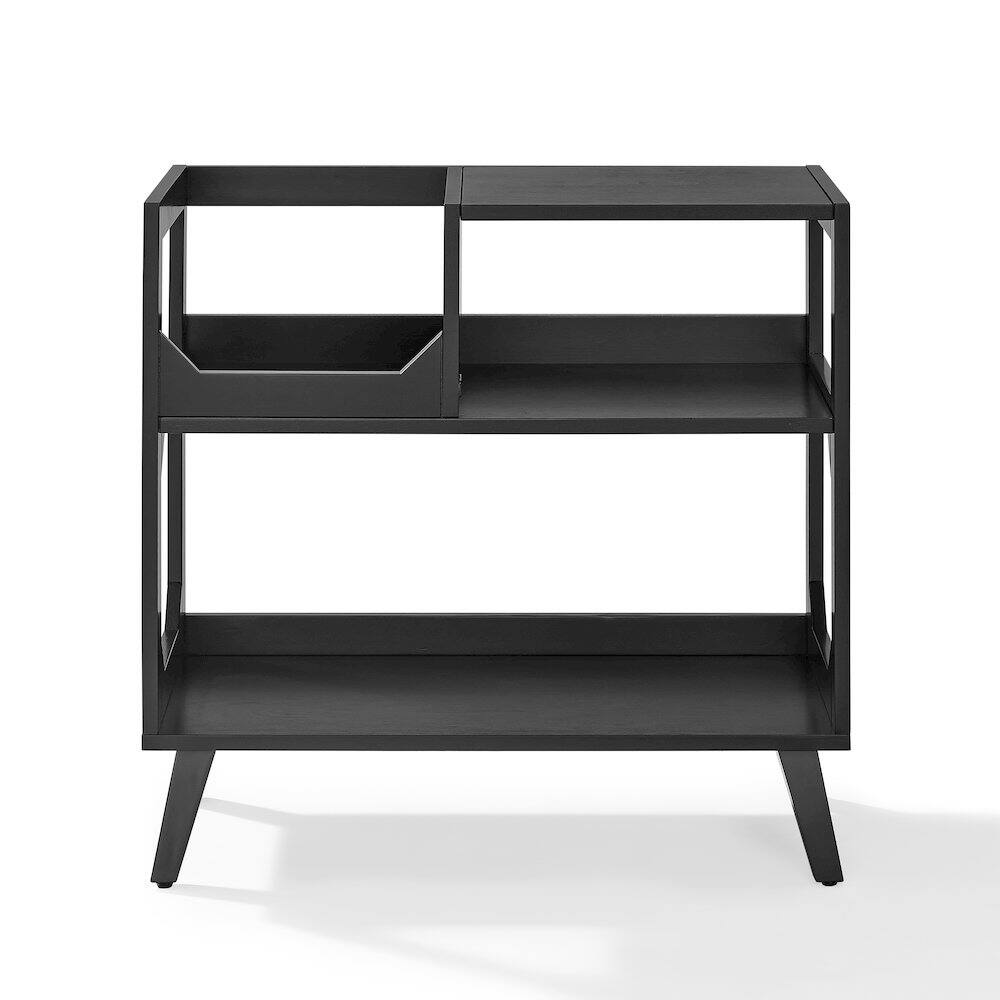 Alt View 3. Crosley Furniture - Asheville Medium Record Player Stand With Vinyl Storage - Black.