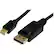 Front. StarTech.com - 6' Mini DisplayPort to DisplayPort M/M Adapter Cable - Black.