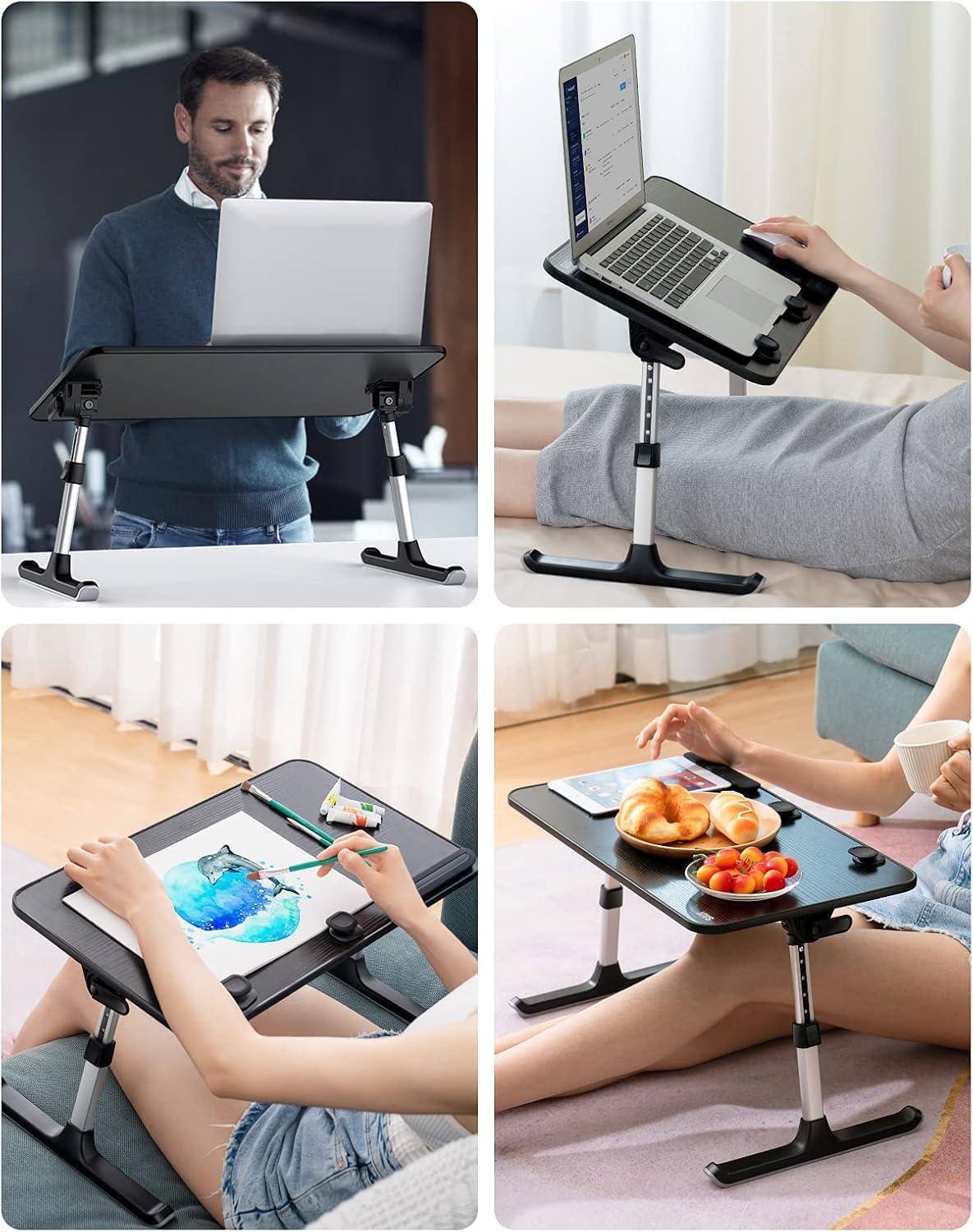 Alt View 6. Stylel Star - SAIJI Height & Angle Adjustable Laptop Stand for Bed, Lap Desk Bed Tray Table, Light Weight Foldable Portable Laptop ... - Black.