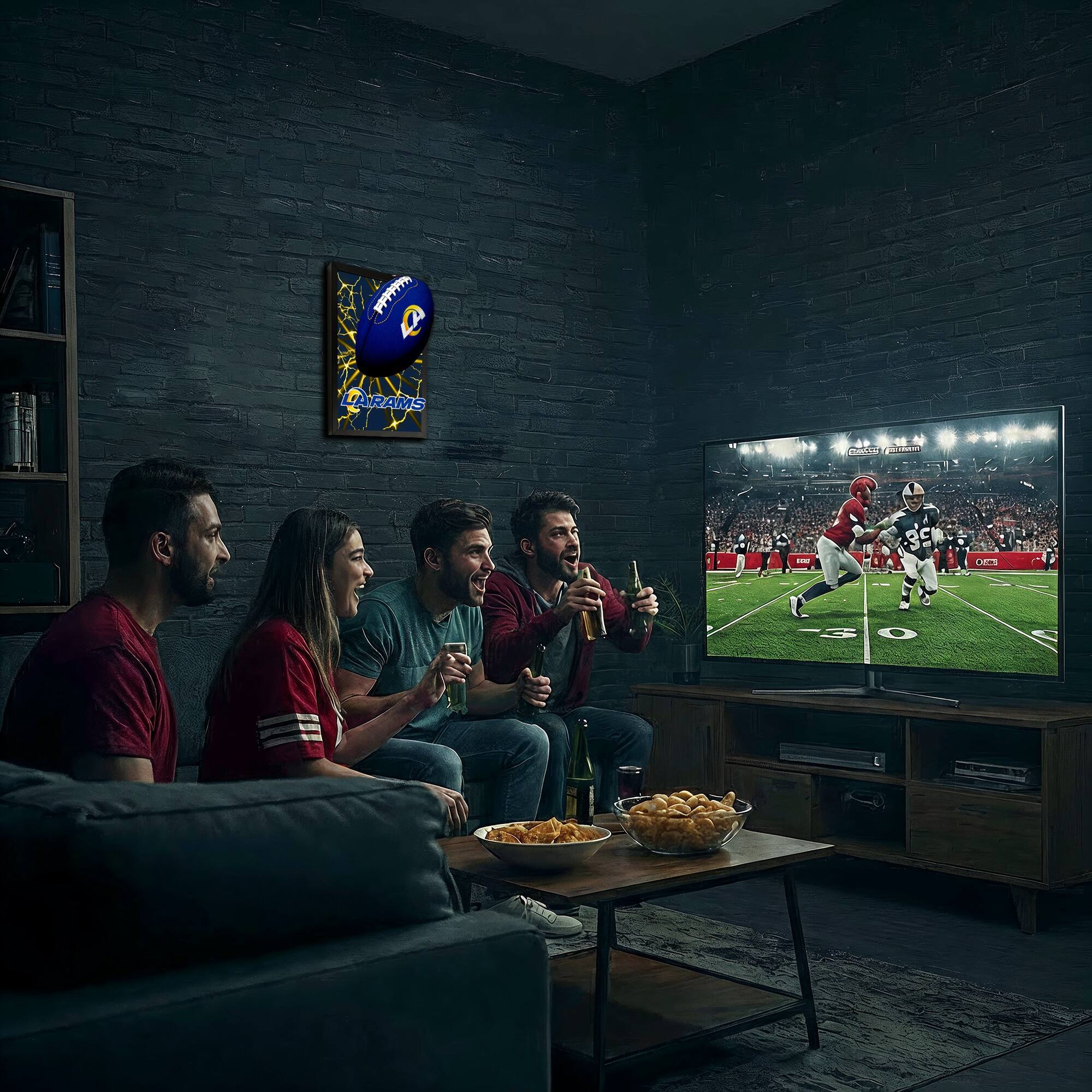 The text in the image reads:

"RAMS - D TS 0 S"

This appears to be a scoreboard or a reference to a sports game, likely football, given the context of the image.