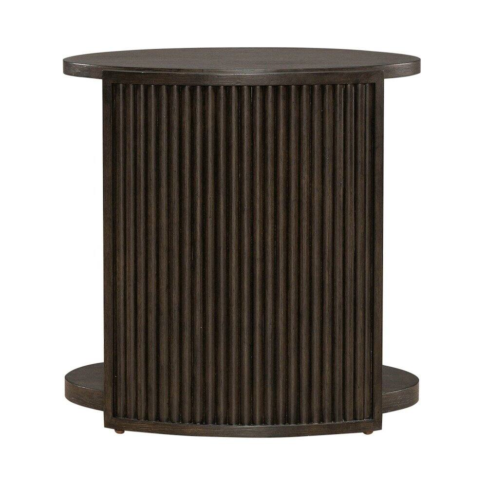 Left. Liberty Furniture Industries - City View Chairside Table for Living Room- Coffee Bean Oak Wood - Coffee Bean.