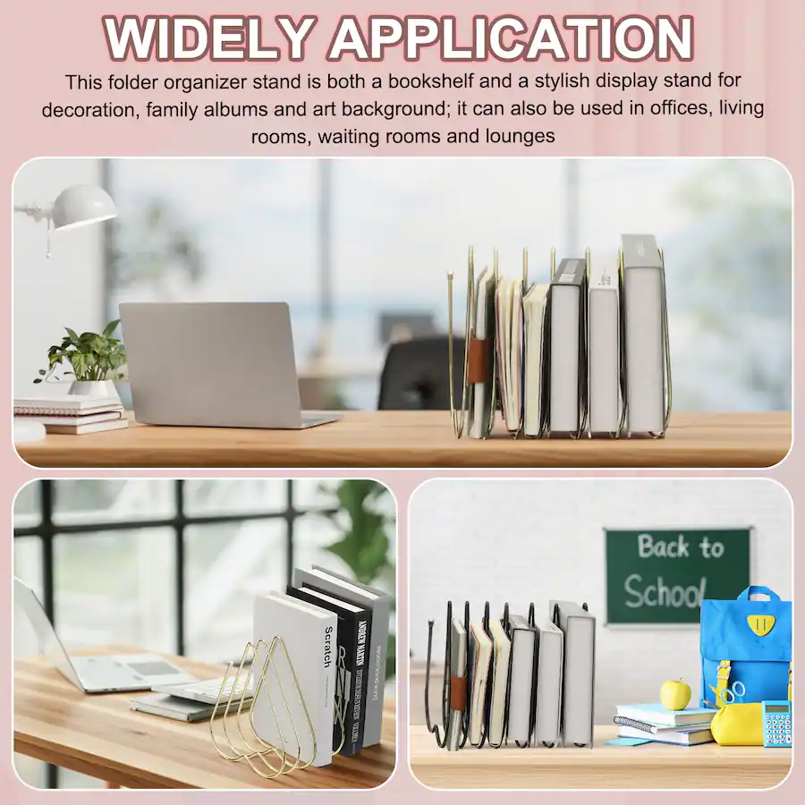 Unique Bargains 2pcs Folder Organizer Stand, 7 Slot Retractable Book ...