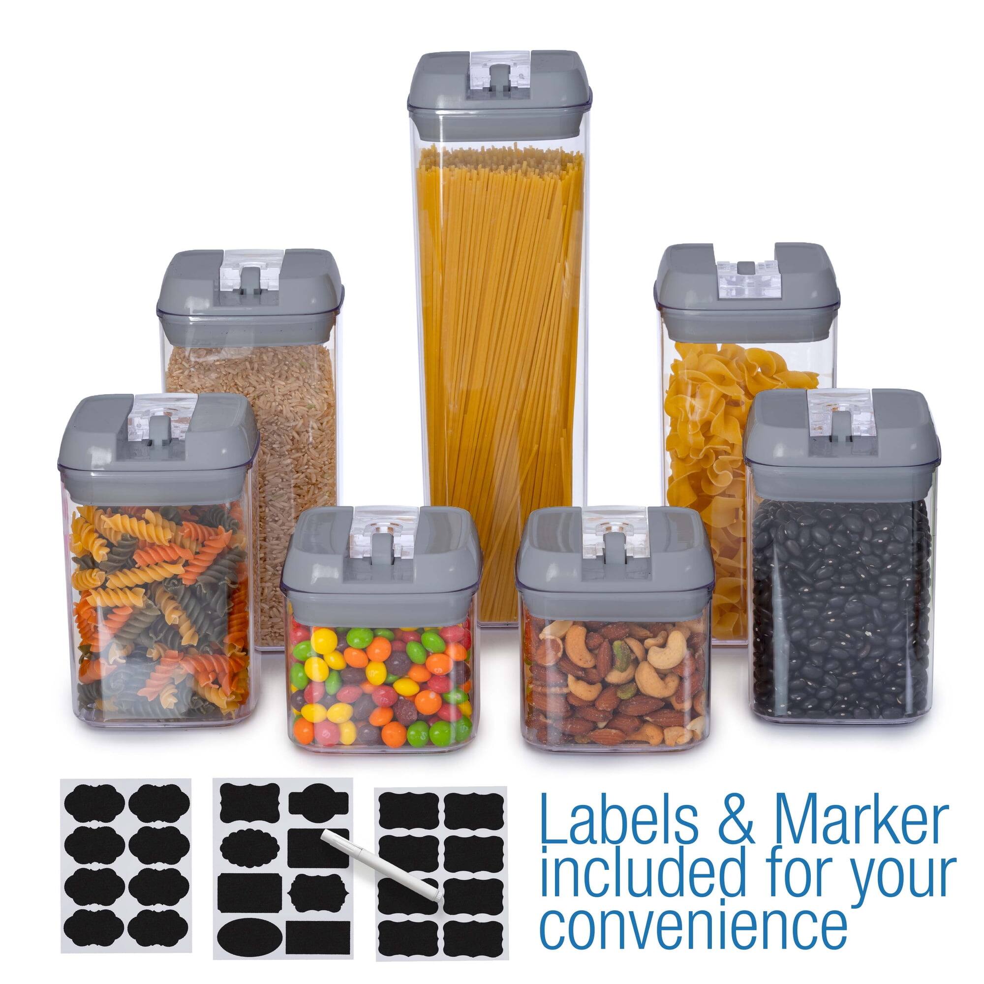 Cheer Collection Set of 7 Airtight Food Storage Containers Heavy Duty ...