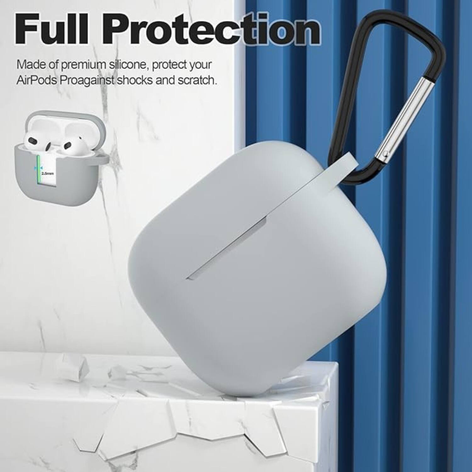 Full Protection

Made of premium silicone, protect your AirPods Pro against shocks and scratches.