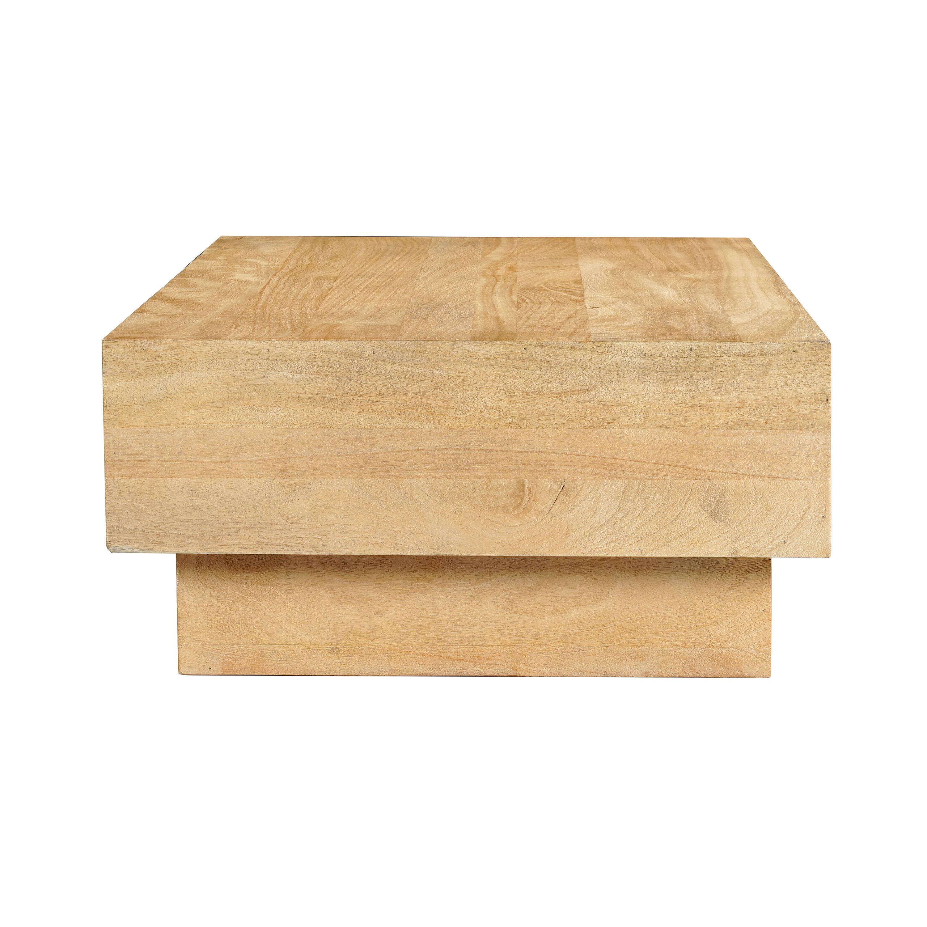 Alt View 3. Manhattan Lane - Elias Coffee Table | 42" Rectangular Top | Wood Sustainably Harvested - Natural Brown.