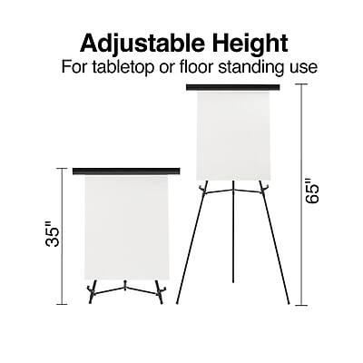 Adjustable Height  
For tabletop or floor standing use  
35" to 65"