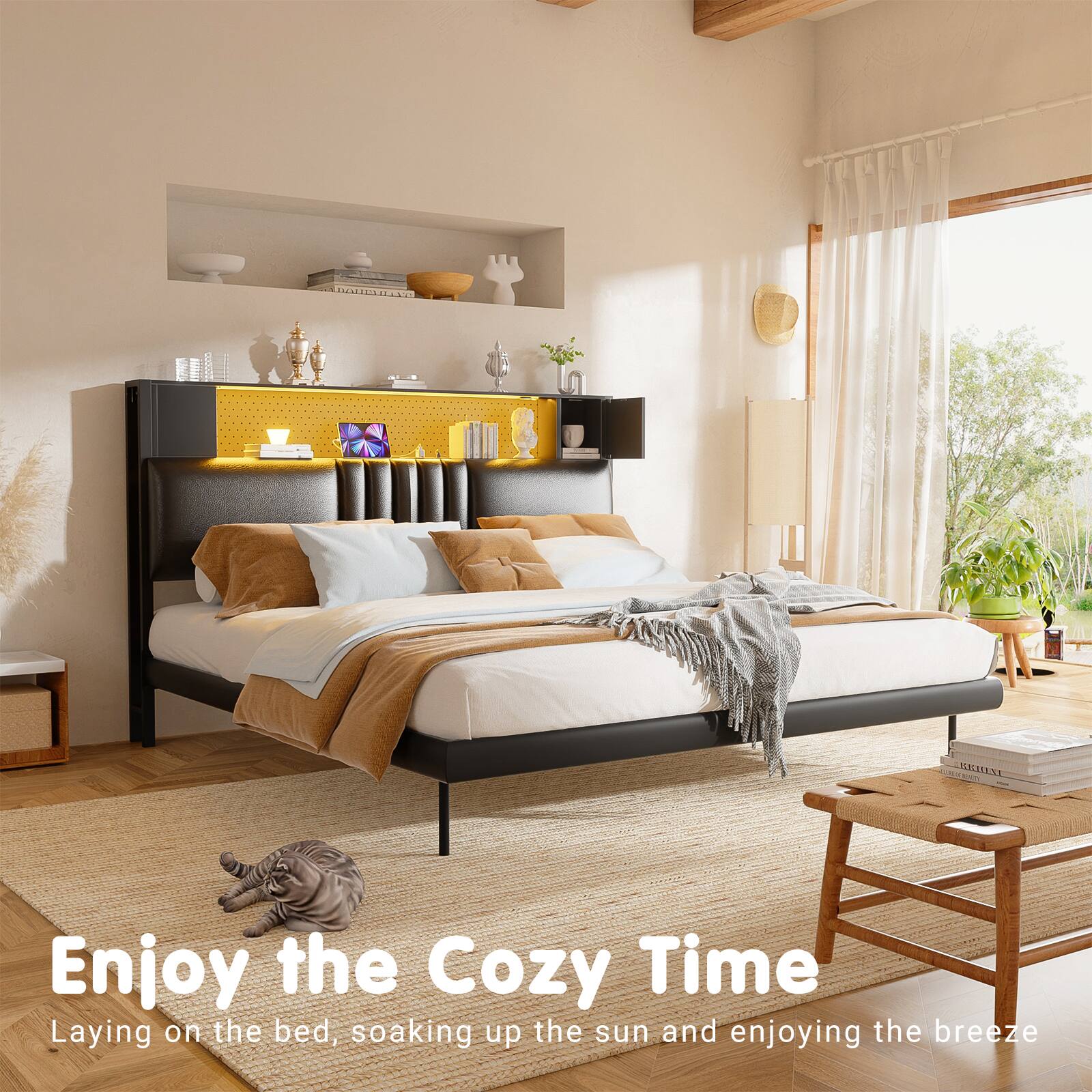 Enjoy the Cozy Time  
Laying on the bed, soaking up the sun and enjoying the breeze