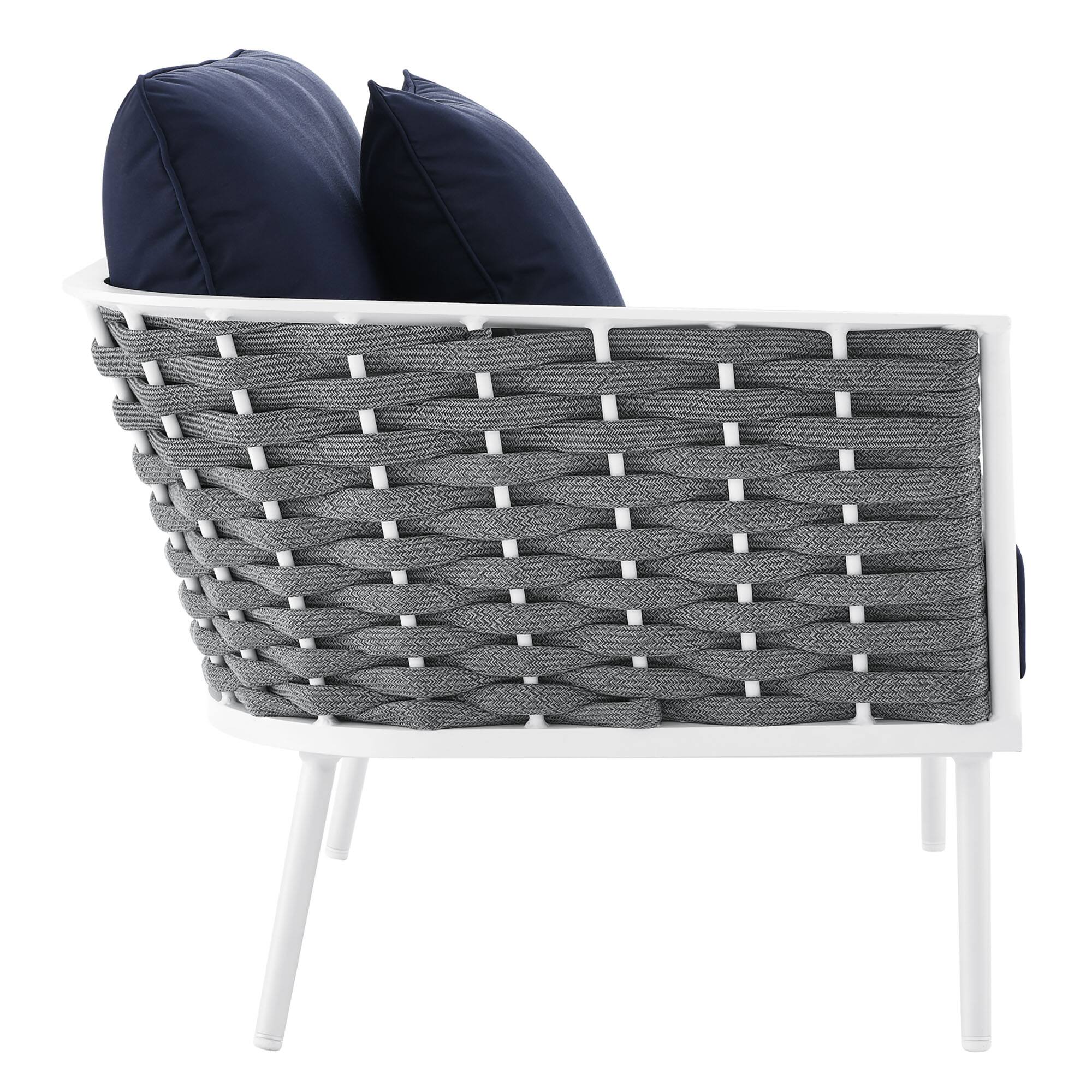 Alt View 1. Modway - Stance Outdoor Patio Aluminum Left-Facing Armchair by Modway - White Navy.