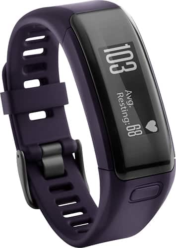 Garmin - Vivosmart HR Activity Tracker + Heart Rate - Purple - Larger Front