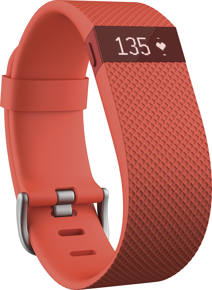 video Væsen badning Fitbit Charge HR Activity Tracker + Heart Rate (Large) Tangerine FB405TAL -  Best Buy