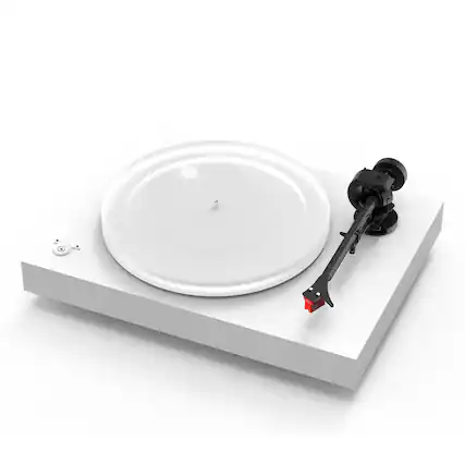 Front. Pro-Ject - Pro-Ject X2 B Turntable with Ortofon Quintet Red Cartridge - Satin White.