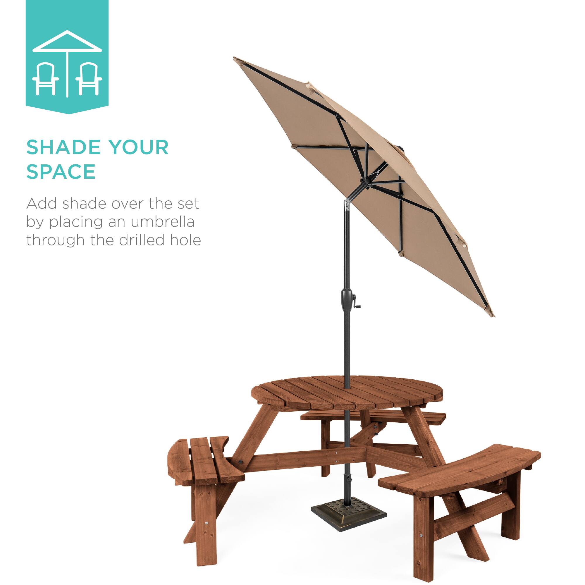SHADE YOUR SPACE

Add shade over the set by placing an umbrella through the drilled hole