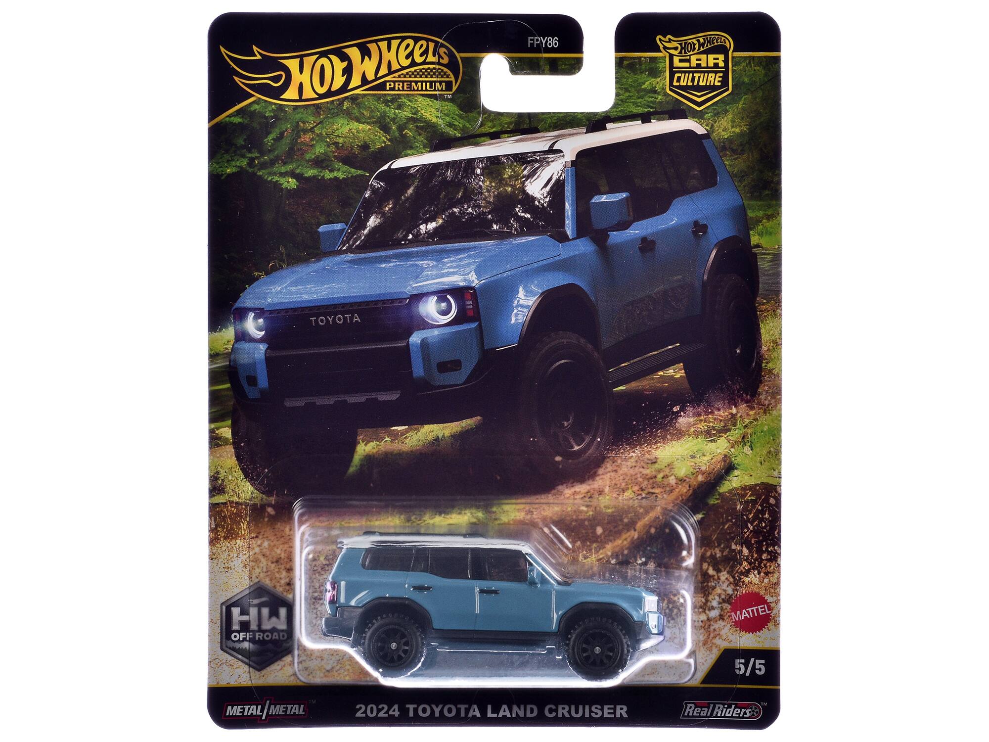 HOT WHEELS PREMIUM FPY86 HOT WHEELS CAR CULTURE TOYOTA HW OFF ROAD H MATTEL 5/5 I METAL/METAL METAL METAL 2024 TOYOTA LAND CRUISER Real Riders