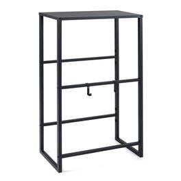 Boyel Living - 3-Tier Drink Crate Rack with Top Shelf and 2 Hooks for Beer Water Soda and Pantry Storage Black - Black