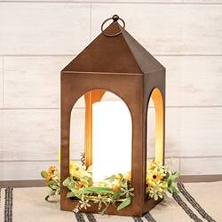 Angle. BreeBe - Copper Finish Open Air Tri-Function LED Lantern - Copper.