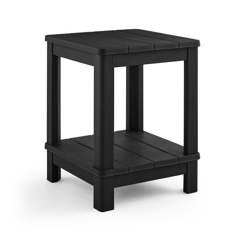 Angle. Keter - Keter Graphite Black Square Resin Adirondack Side Table - Black.