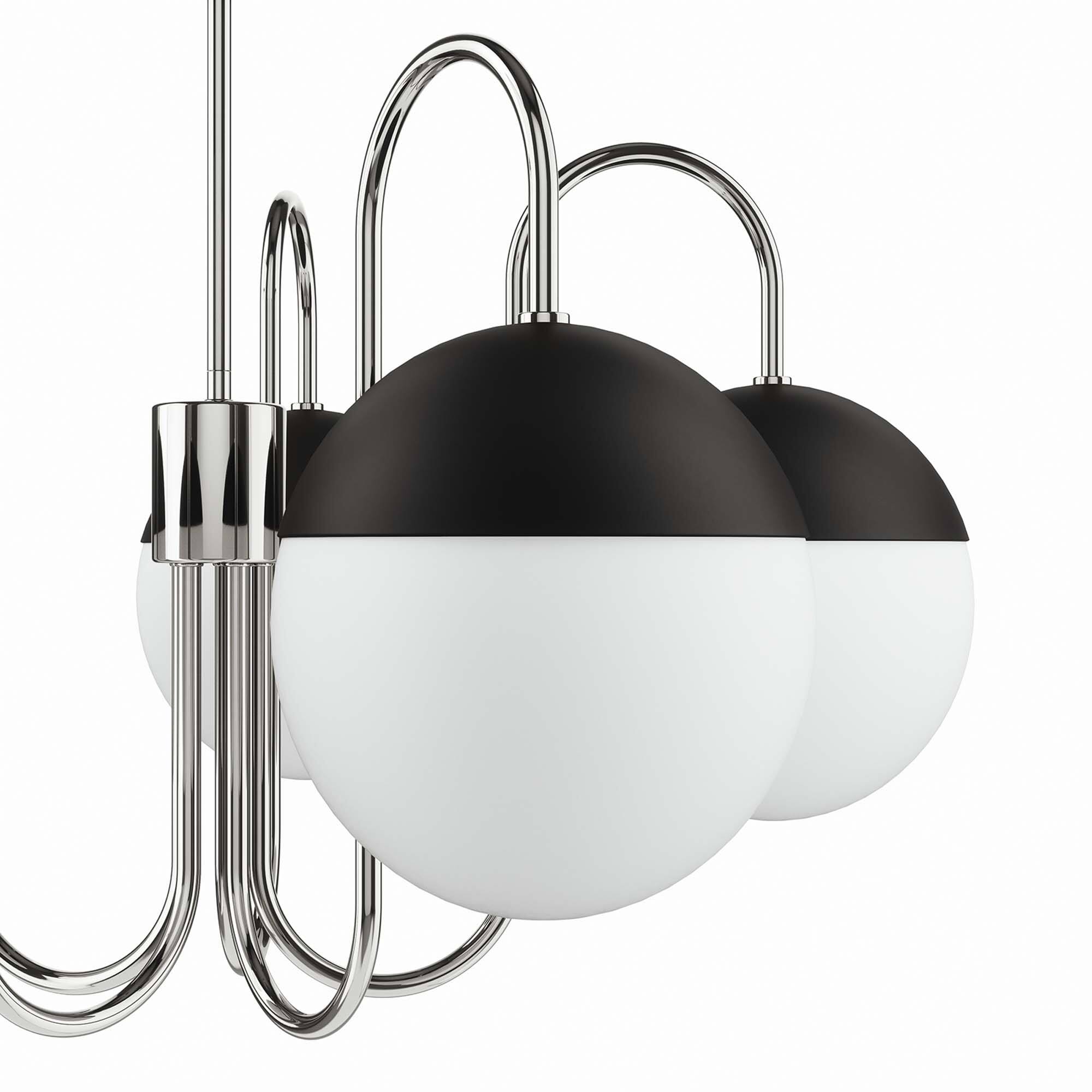 Alt View 5. Modway - Stellar 5-Light Chandelier by Modway - Opal Polished Nickel.