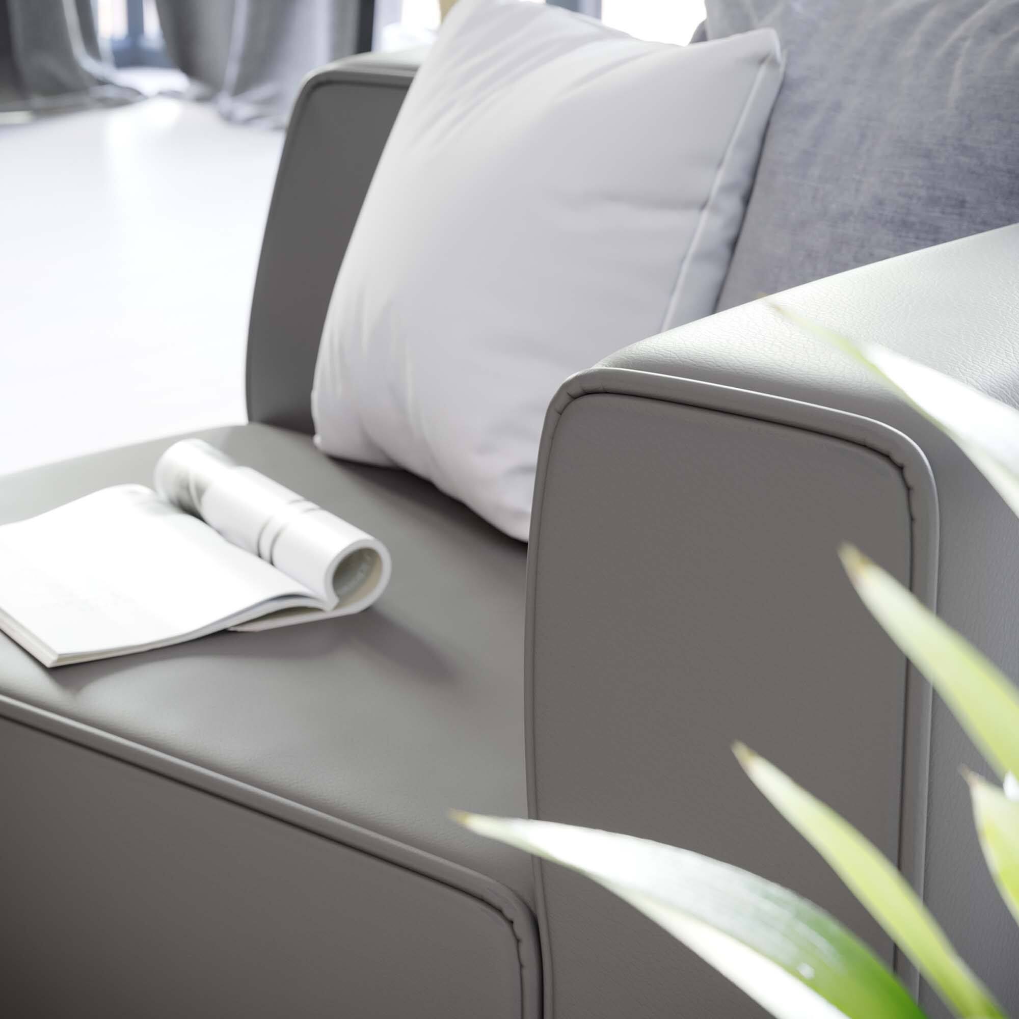 Alt View 6. Modway - Mingle Vegan Leather Right-Arm Chair by Modway - Gray.