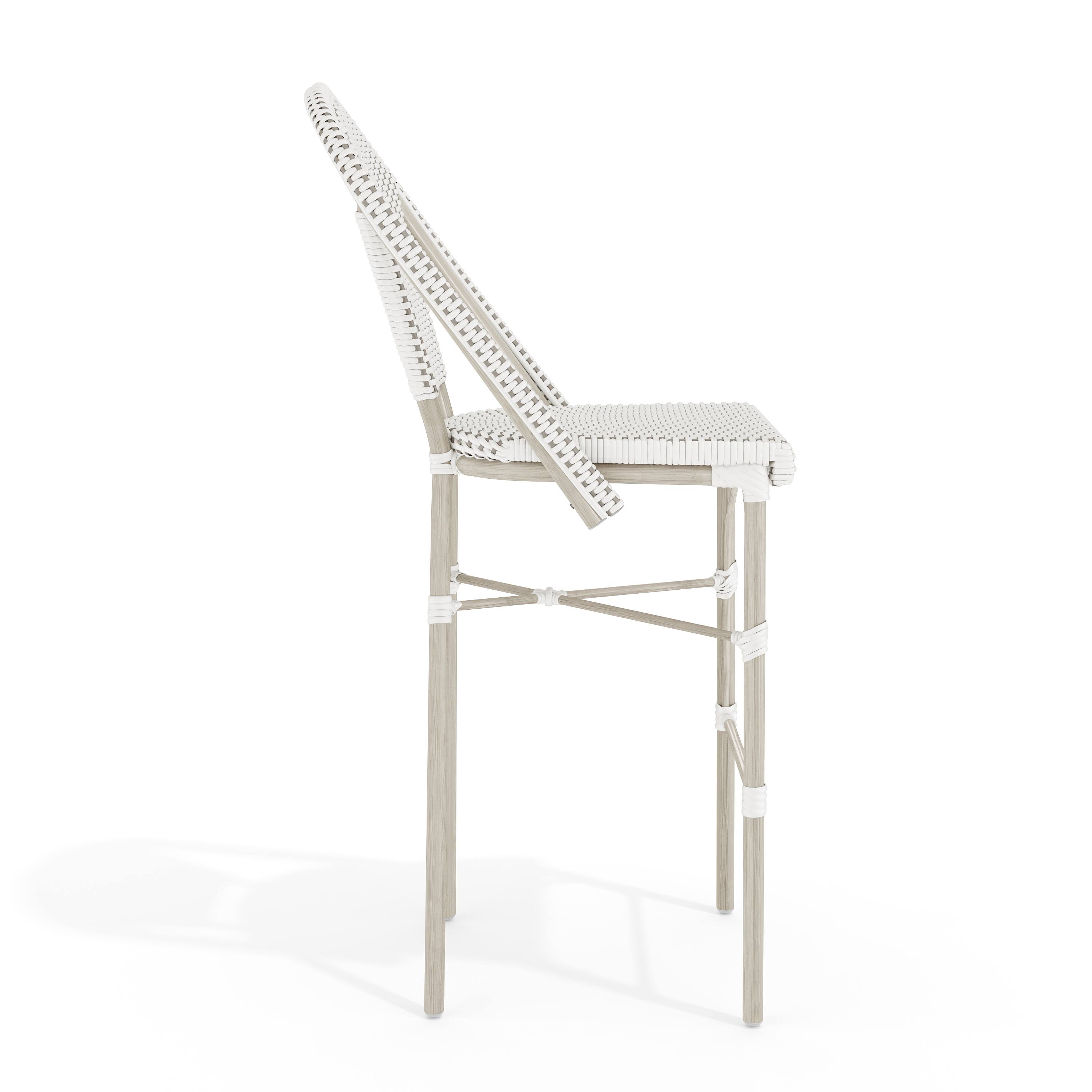 Alt View 7. Martha Stewart - Lily Pond 2PK All-Weather Stackable Patio Bistro Bar Stools - Gray & White/Gray Frame.