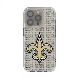 Keyscaper - NFL - New Orleans Saints iPhone Clear Text Backdrop Design Case - 16e - Multicolor