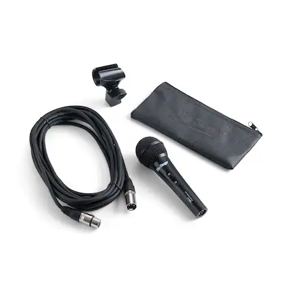 Front. On Stage Stands - On-Stage AS400V2 Dynamic Handheld Mic (Vocal Microphone, On/Off Switch, Wired XLR Output, Metal-Mesh Grille, for Stage, - Black.