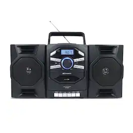 Emerson - Portable CD & Cassette Stereo Boombox with AM/FM Radio - Black