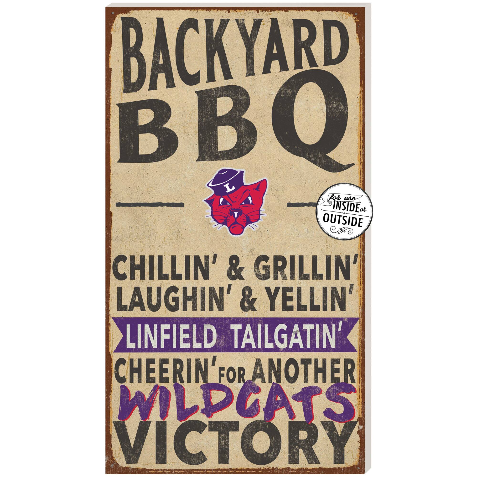 Linfield Wildcats 11" x 20" Indoor/Outdoor BBQ Sign