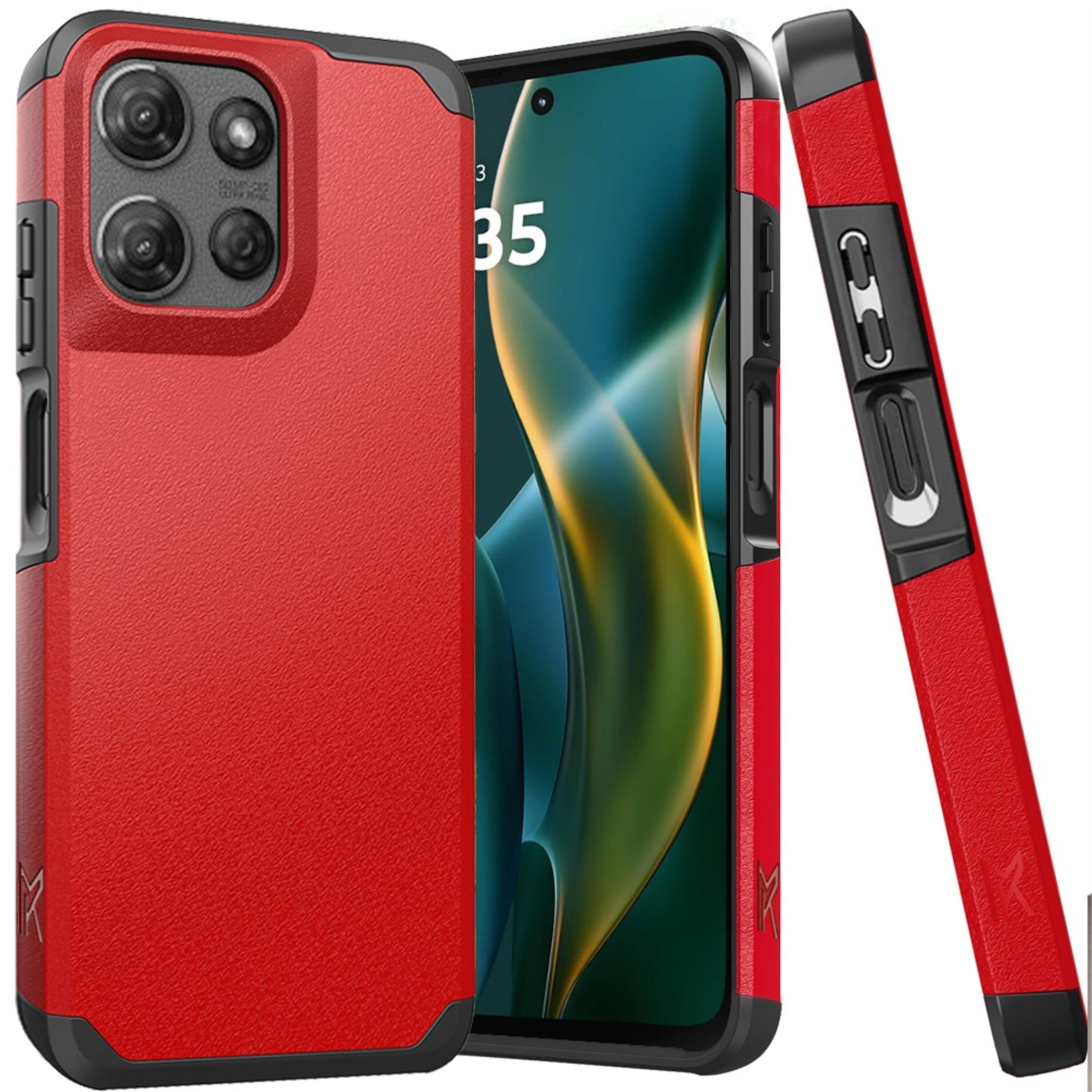 Front. Kitcheniva - Strong Shockproof Hybrid Magnetic Mount Ready Phone Cover For Moto G Stylus 2026/2025 Red - Red.