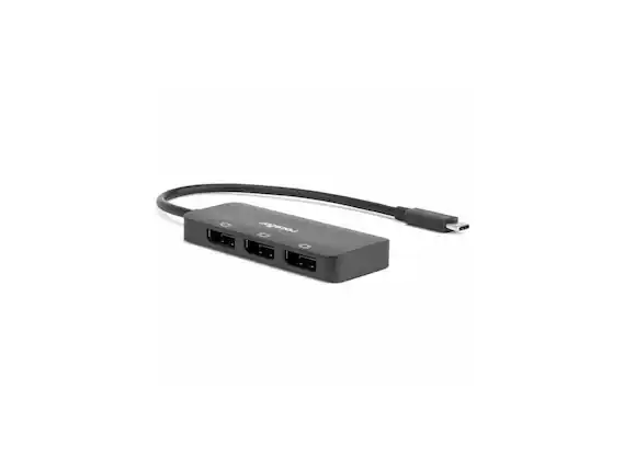 Front. Rocstor - Rocstor Type-C to 3x DP1.4 Adapter - USB C Male, DP Female, 7680x4320, Black.