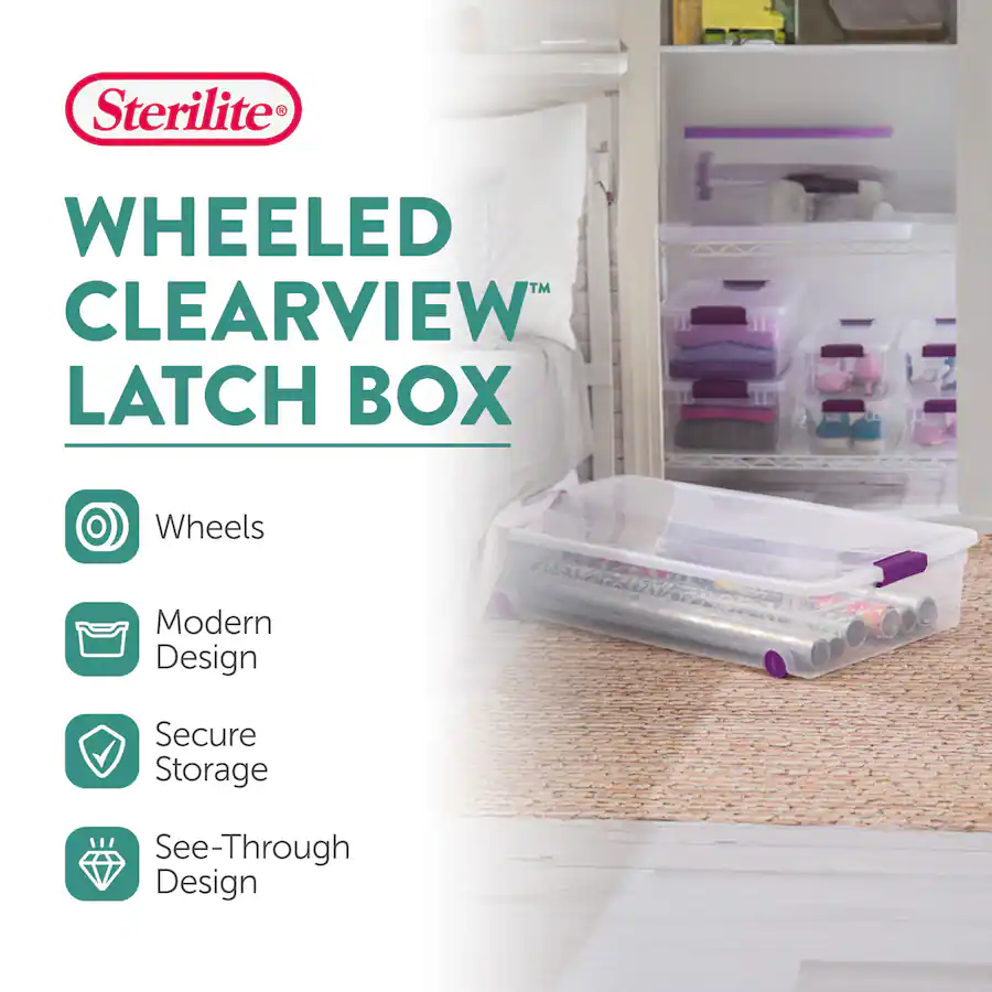 Top View Storage Box Sterilite 60 Quart ClearView Latch Storage Box Stackable Bin with Lid ...