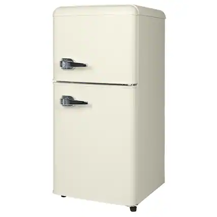 Front. Chery Life - 3.5 Cu.Ft Cream Compact Refrigerator Mini Fridge with Freezer 2 Door, 7 Removable Shelves for Kitchen - Cream.
