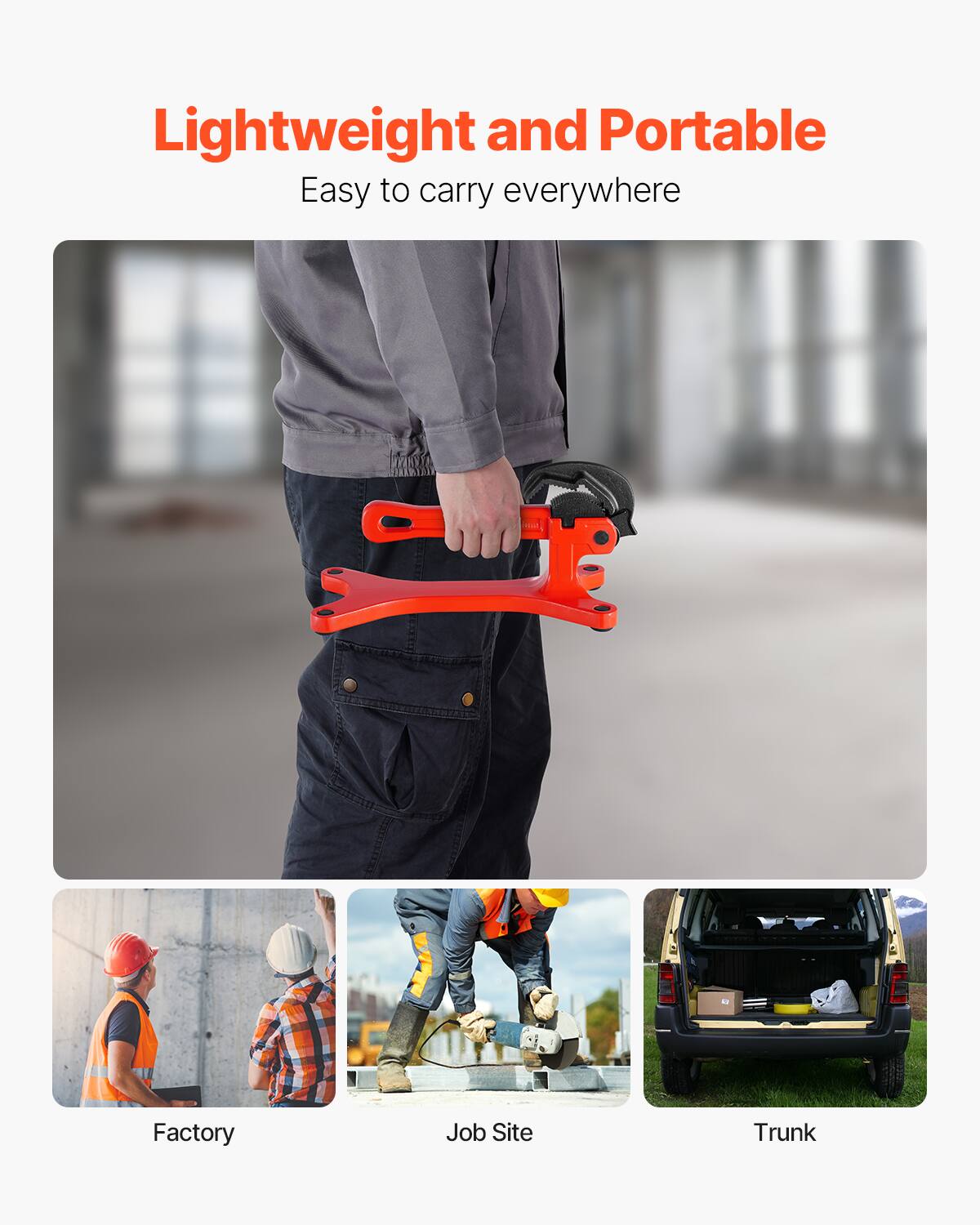 Lightweight and Portable  
Easy to carry everywhere  

Factory  
Job Site  
Trunk