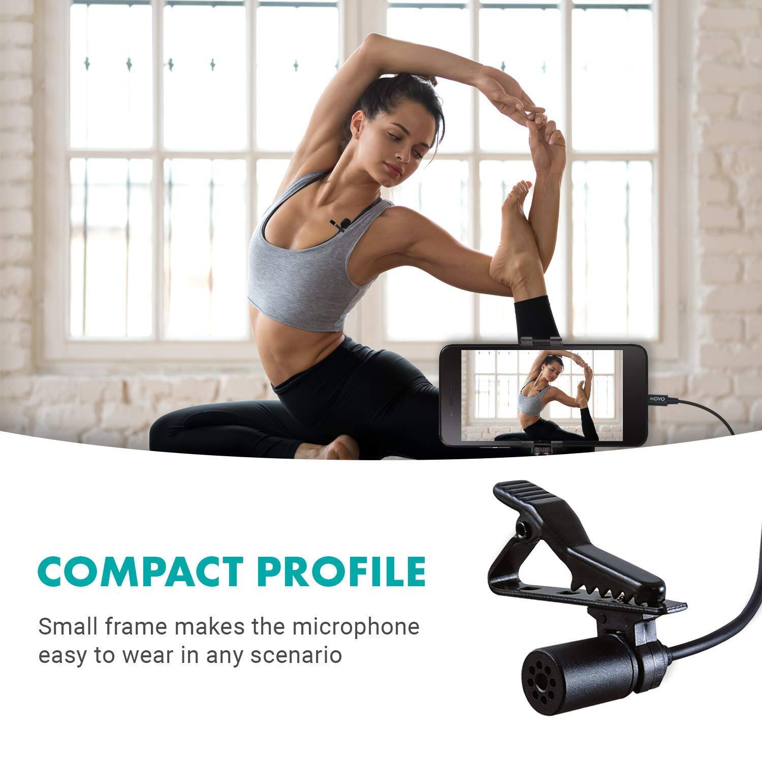 COMPACT PROFILE

Small frame makes the microphone easy to wear in any scenario