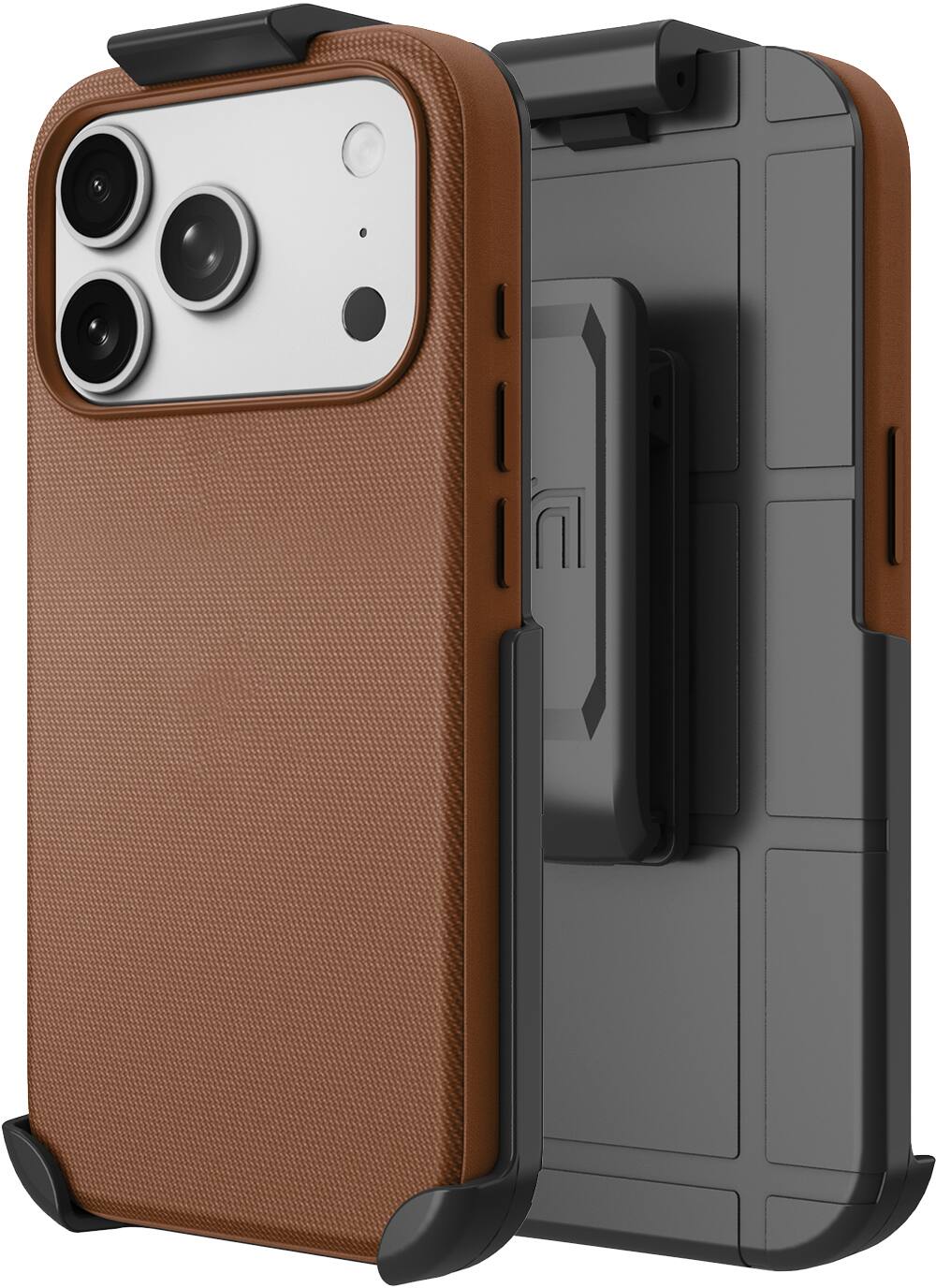 Alt View 9. Nakedcellphone - Woven Combo for iPhone 17 Pro Max Case - Compatible with MagSafe - with Rotating Belt Clip Holster Holder - Brown.