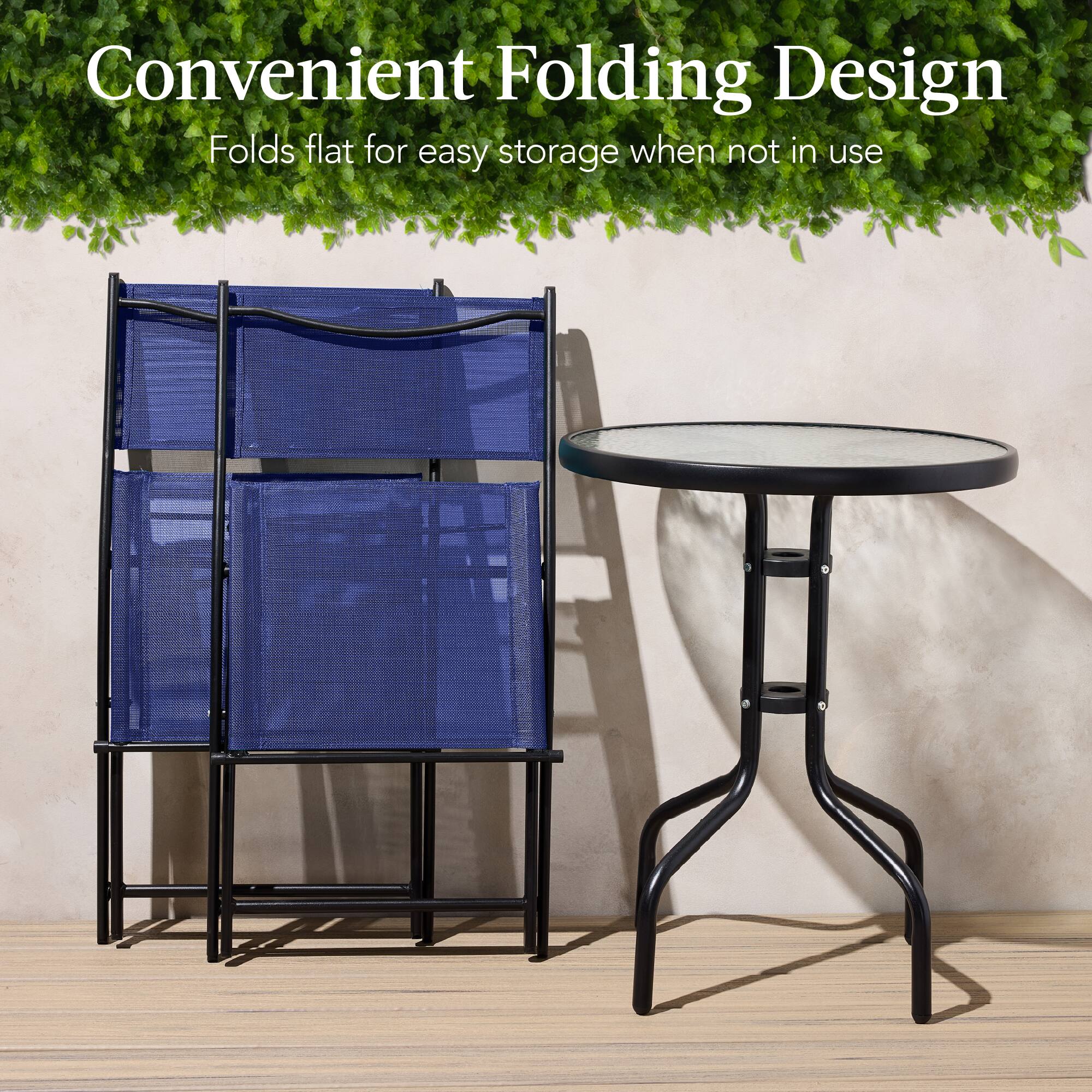 Convenient Folding Design  
Folds flat for easy storage when not in use
