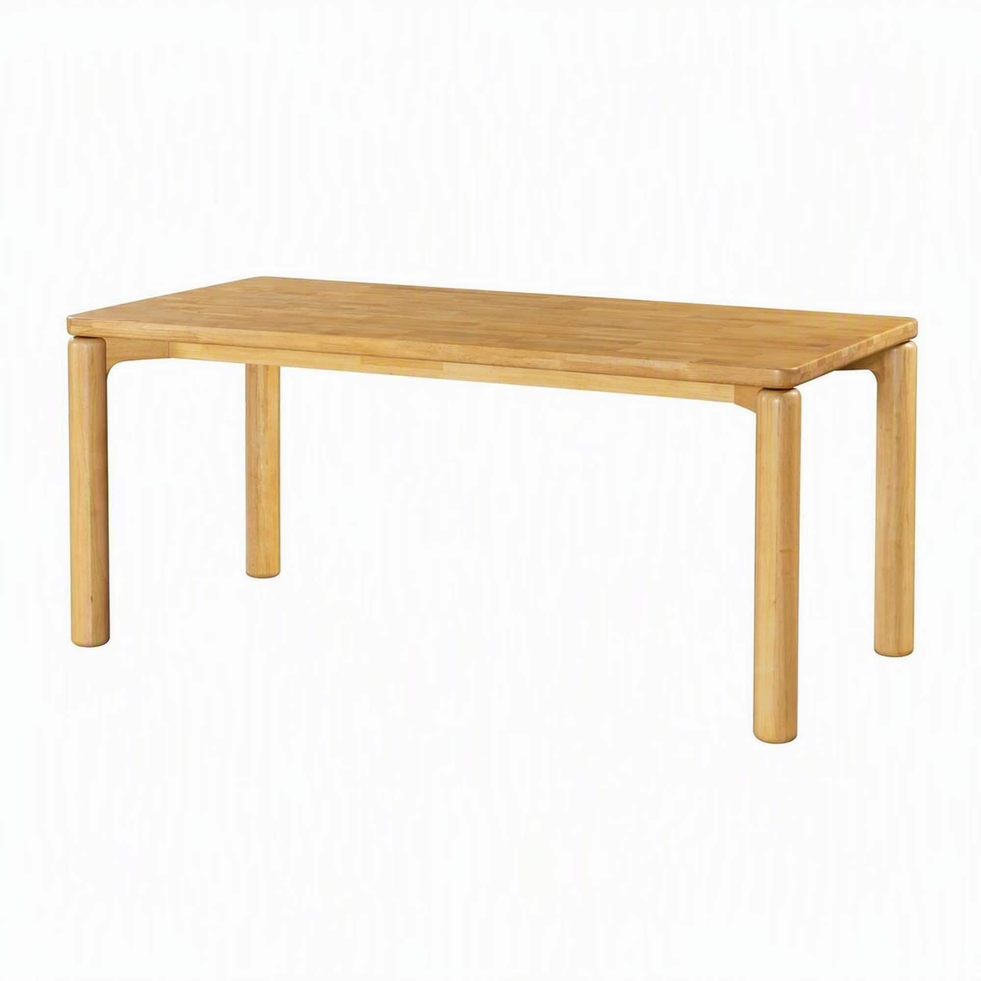 "RYHNUYNE - 70.28""Wood Dining Table,Rectangular Solid Wood Kitchen Table With Round Thick Legs For Dining Room - Natural" price history on PriceWatchPro