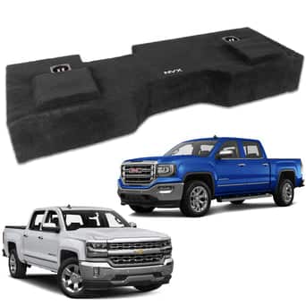 NVX - 2014-2018 Silverado/Sierra Crew Cab - Custom-Fit Empty Dual 12" Sealed Subwoofer Enclosure - Black