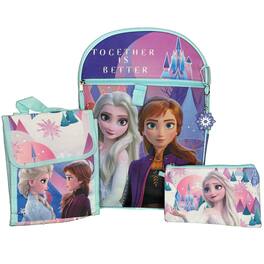 Disney - Frozen Kids School Backpack 16" 5PC Lunch Kit, Keychain, Carbonator clip, keychain, and utility case - Assorted Pre-Pack