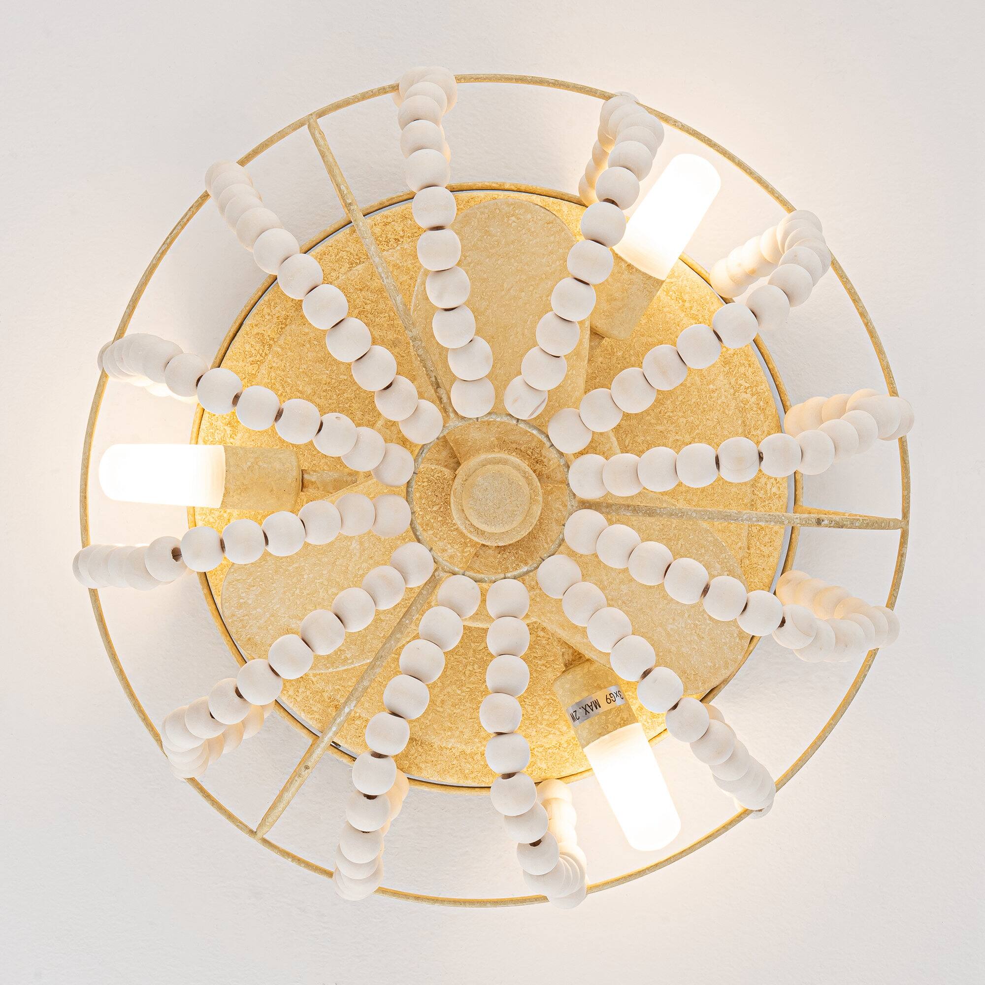 Alt View 1. Parrot Uncle - 13" Bohemian 3-Light Flush Mount Ceiling Fan - Gold.