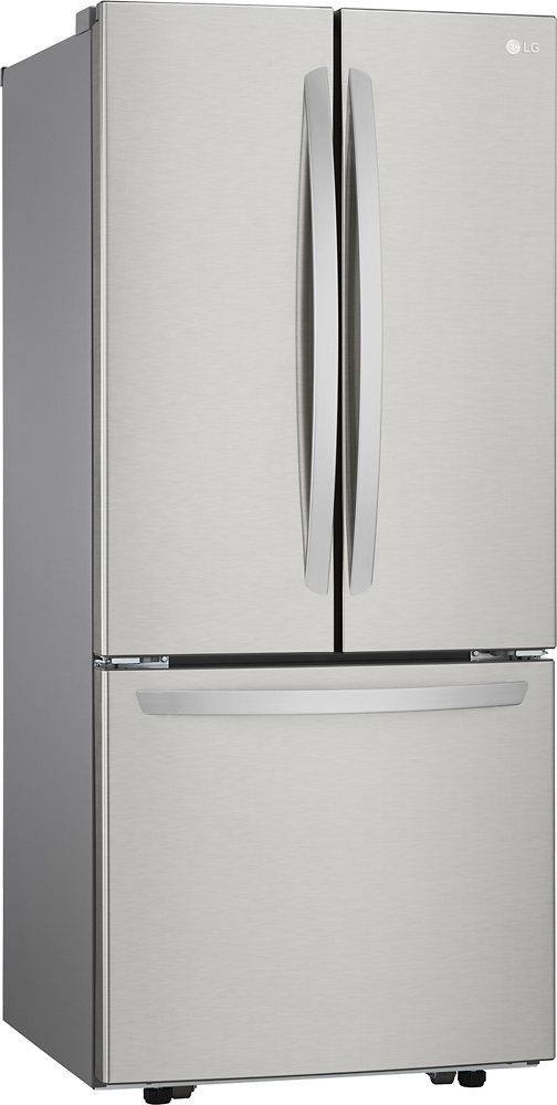 Angle View: LG - 21.8 Cu. Ft. French Door Built-In Refrigerator with Smart Cooling System - Stainless Steel
