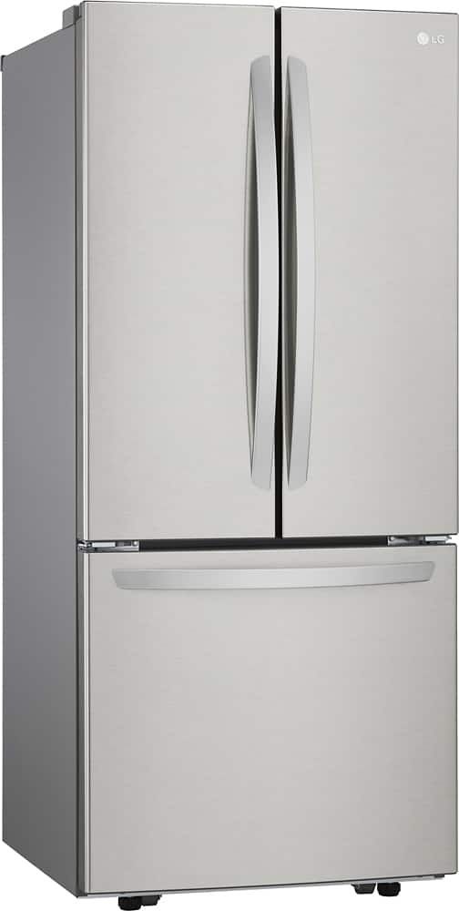 Angle. LG - 21.8 Cu. Ft. French Door Refrigerator with Smart Cooling System - Stainless Steel.