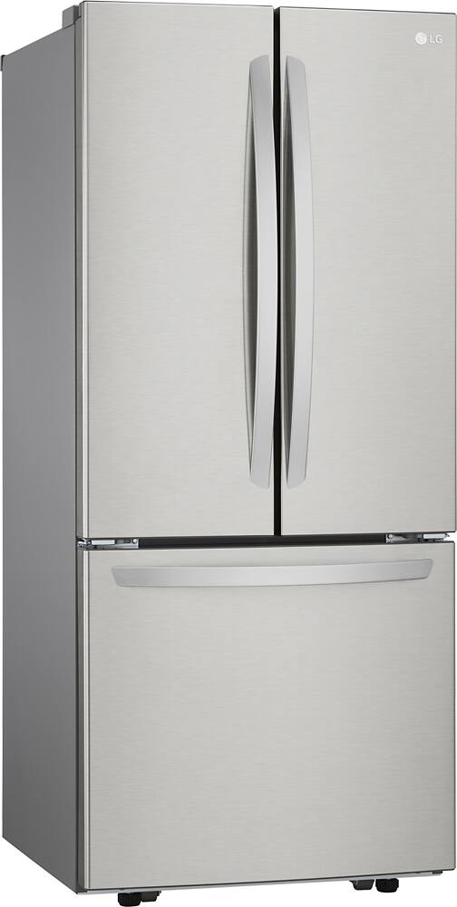 Angle. LG - 21.8 Cu. Ft. French Door Refrigerator with Smart Cooling System - Stainless Steel.