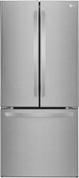 LG - 21.8 Cu. Ft. French Door Refrigerator with Smart Cooling System - Stainless Steel - Front_Zoom