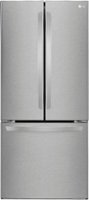 LG - 21.8 Cu. Ft. French Door Built-In Refrigerator with Smart Cooling System - Stainless steel - Front_Zoom