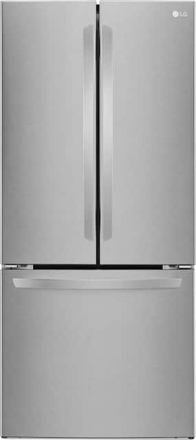 Front. LG - 21.8 Cu. Ft. French Door Built-In Refrigerator with Smart Cooling System - Stainless Steel.