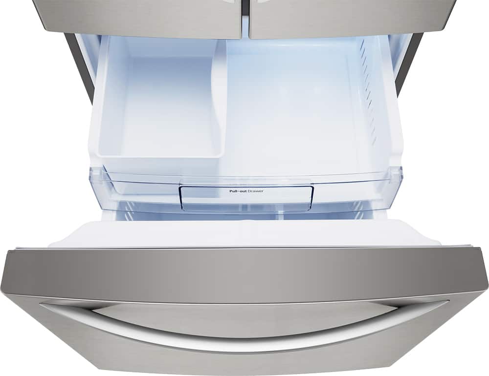 Alt View 5. LG - 21.8 Cu. Ft. French Door Refrigerator with Smart Cooling System - Stainless Steel.