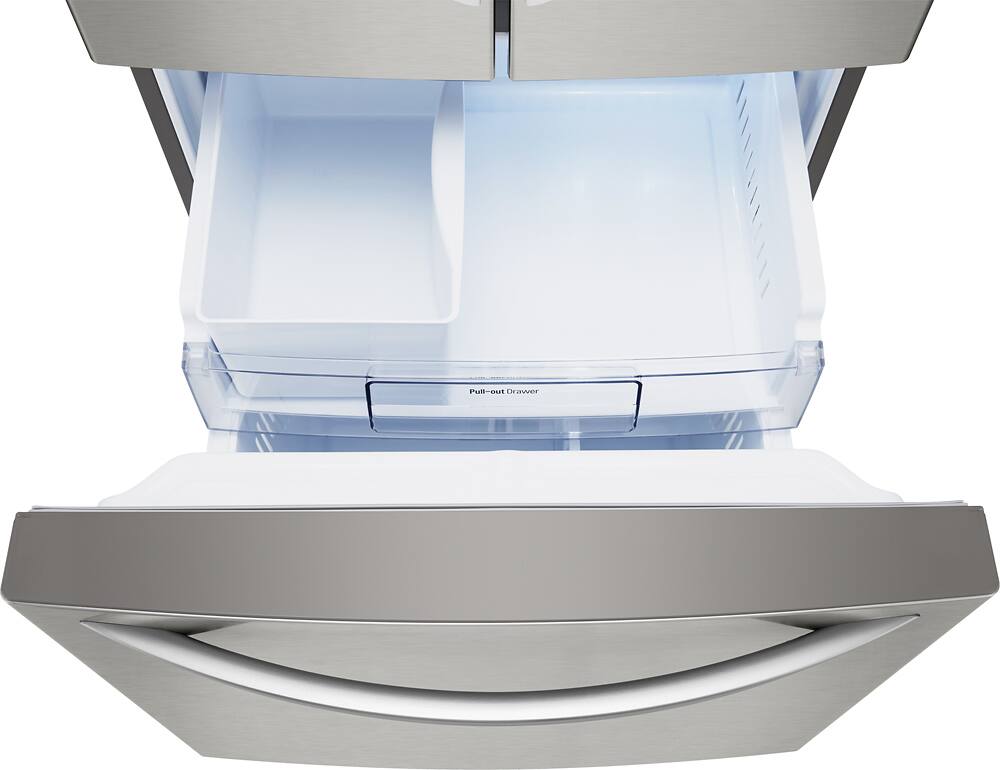 Alt View 5. LG - 21.8 Cu. Ft. French Door Refrigerator with Smart Cooling System - Stainless Steel.