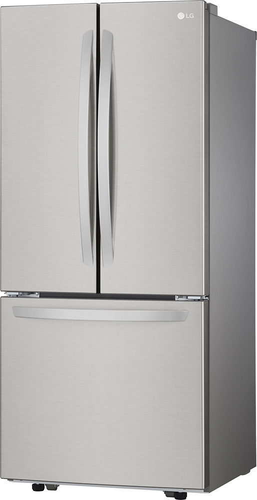 Left View: LG - 21.8 Cu. Ft. French Door Built-In Refrigerator with Smart Cooling System - Stainless Steel