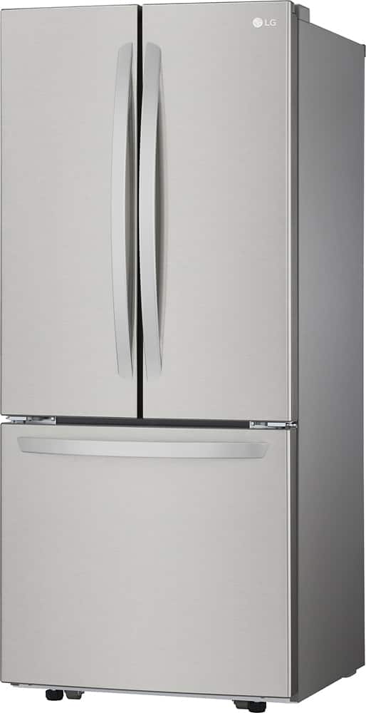 Left. LG - 21.8 Cu. Ft. French Door Refrigerator with Smart Cooling System - Stainless Steel.