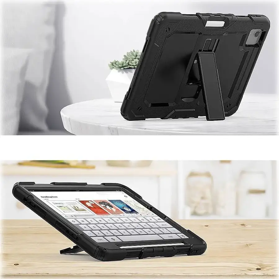 Alt View 17. SaharaCase - DEFENSE Heavy Duty Case for Apple iPad Air 10.9" (4th Generation 2020 and 5th Generation 2022) - Black.
